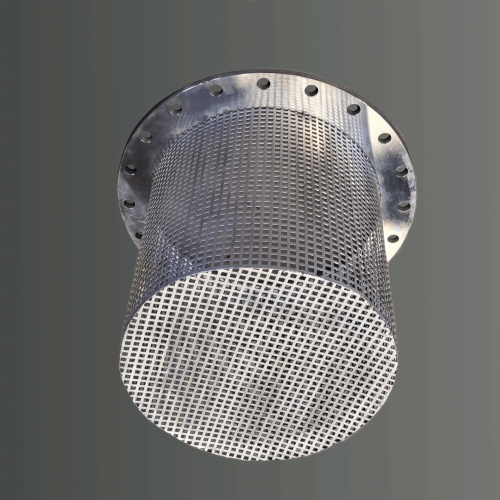 Das Bild zeigt einen PSA SUKI Saugkorb der Nennweite DN500 aus Edelstahl