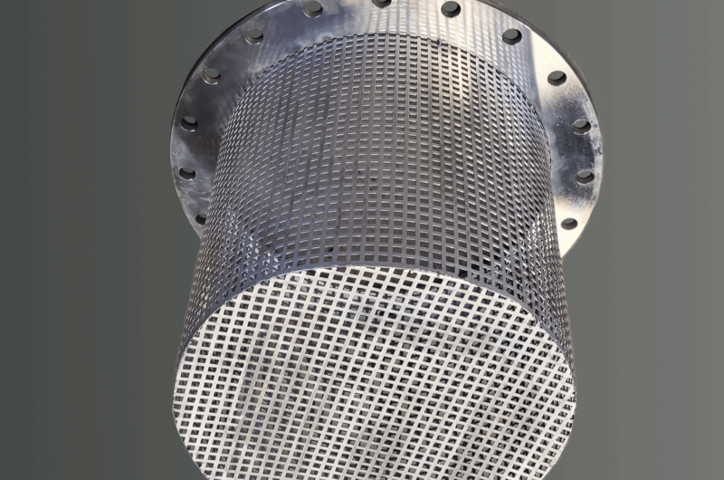 Das Bild zeigt einen PSA SUKI Saugkorb der Nennweite DN500 aus Edelstahl