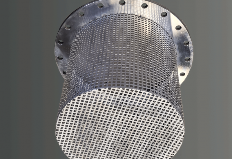 Das Bild zeigt einen PSA SUKI Saugkorb der Nennweite DN500 aus Edelstahl